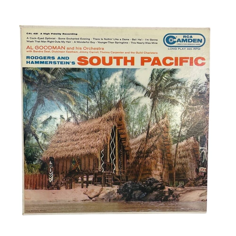 Vintage 1958 Rodgers & Hammerstein's South Pacific Orchestra LP Vinyl Record